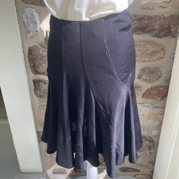 Rue Du Mail Paris Black Flounce Tulip Jersey Skirt women’s - Picture 4 of 12